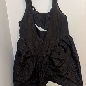 Black Textured Sleeveless Bubble Dress